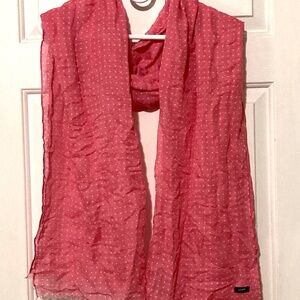 J. Crew Pink Polka Dot Summer Scarf Shawl